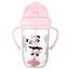 Чашка непроливайка з трубочкою та обтяжувачем Canpol babies Exotic Animals 6+ міс, 270 мл, рожевий (56/606_pin) - мініатюра 1