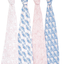 Набір багаторазових муслинових пелюшок Aden+Anais Deco, 120х120 см, рожевий з синім, 4 шт. (ASWC40011) - мініатюра 1