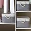 Ящик для зберігання з ручками МВМ My Home L текстильний, 300х400х210 мм, біло-сірий (TH-10 L GRAY/WHITE) - мініатюра 3