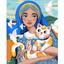 Картина по номерам Santi Украинка с котиком, 40х50 см (954504) - миниатюра 1