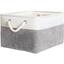 Ящик для хранения с ручками МВМ My Home S текстильный, 200х300х130 мм, бело-серый (TH-10 S GRAY/WHITE) - миниатюра 1