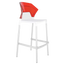 Барный стул Papatya Ego-S, белый с красным (430951) - миниатюра 1