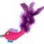 Игрушка для кошек Barksi Рыбка с колокольчиком и перьями 8х5 см розовая - миниатюра 1