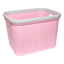 Кошик для білизни Irak Plastik під ротанг, 35 л, рожевий (SP240) - мініатюра 1
