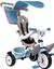 Триколісний велосипед Smoby Toys з козирком, багажником і сумкою, блакитний (741400) - мініатюра 1