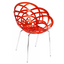 Крісло Papatya Flora-ML, прозоро-червоне сидіння, ніжки хром (286299) - мініатюра 1