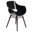Кресло Papatya Opal-Wox, рама лакированный бук венге, прозрачно-черный (299602) - миниатюра 1