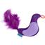 Іграшка для котів Barksi Пташка з дзвіночком і пір'ям 9х8 см фіолетова - мініатюра 1