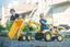 Детский трактор на педалях Falk Kubota, с прицепом и ковшами, желтый (2086W) - миниатюра 5