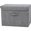 Ящик для зберігання з кришкою МВМ My Home XL текстильний, 500х350х310 мм, сірий (TH-07 XL GRAY) - мініатюра 1