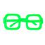 Очки карнавальные Offtop Прямоугольник, зеленый (870175) - миниатюра 1
