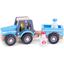 Игрушечный трактор New Classic Toys с прицепом и молоком, голубой (11942) - миниатюра 1