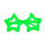 Очки карнавальные Offtop Звезды, зеленый (870175) - миниатюра 1