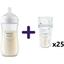 Набір: Пляшечка для годування Philips AVENT Natural Природний потік, 330 мл (SCY906/01) + Пакети для зберігання грудного молока Philips Avent, 25 шт. (SCF603/25) - мініатюра 1