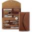 Маникюрный набор Nippes Solingen Классик, из нержавеющей стали, кожаный футляр, коричневый, 7 предметов - миниатюра 1