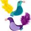 Игрушка для кошек Barksi Птичка с колокольчиком и перьями 9х8 см фиолетовая - миниатюра 5