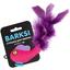 Игрушка для кошек Barksi Рыбка с колокольчиком и перьями 8х5 см розовая - миниатюра 2