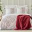 Набор постельное белье с пледом Karaca Home Fiorela sarabi, евро, красный, 5 предметов (svt-2000022280013) - миниатюра 1