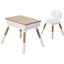 Детский многофункциональный столик и стульчик Poppet Мультивуд 3в1, белый (PP-010) - миниатюра 1