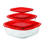 Набор контейнеров для хранения Guzzini, 3 предмета, красный (21885231) - миниатюра 1