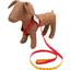 Комплект капроновий Lucky Pet Лапки: шлея 28-33х44-52х1 см + повідець, червоно-жовтий - мініатюра 2