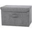 Ящик для хранения с крышкой МВМ My Home L текстильный, 440х290х280 мм, серый (TH-07 L GRAY) - миниатюра 1