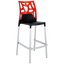 Барный стул Papatya Ego-Rock, черный с красным (431552) - миниатюра 1