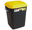 Бак для сміття Tayg Eco, 50 л, з кришкою та ручками, чорний з жовтим (412011) - мініатюра 1