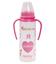 Пляшка для годування Курносики, з ручками, з силіконовою соскою, 250 мл, рожевий (7004 пик) - мініатюра 1