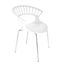 Кресло Papatya Tiara, база хром, белый (282017) - миниатюра 1