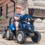 Детский трактор на педалях Falk 3090M, с прицепом и передним ковшом, синий - миниатюра 3