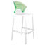 Барный стул Papatya Ego-S, белый с зеленым (2211019092018) - миниатюра 1