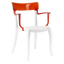 Кресло Papatya Hera-K, белое сиденье, верх прозрачно-красный (289955) - миниатюра 1