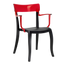 Крісло Papatya Hera-K, чорне сидіння, верх прозоро-червоний (289689) - мініатюра 1