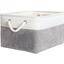 Ящик для хранения с ручками МВМ My Home L текстильный, 300х400х210 мм, бело-серый (TH-10 L GRAY/WHITE) - миниатюра 1
