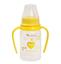 Пляшка для годування Курносики, з ручками, з силіконовою соскою, 125 мл, жовтий (7003 жовт) - мініатюра 1
