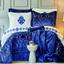 Комплект постельного белья Karaca Home Volante lacivert, с покрывалом и пледом, евростандарт, синий, 10 предметов (svt-2000022305020) - миниатюра 1