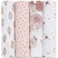 Набор многоразовых муслиновых пеленок Aden + Anais Dahlias, 120х120 см, белый с розовым, 4 шт. (AA-2079) - миниатюра 2