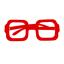 Очки карнавальные Offtop Прямоугольник, красный (870175) - миниатюра 1