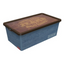 Коробка Qutu Trend Box Denim Leather, 5 л, 33,5х19х11,5 см, синий с коричневым (TREND BOX с/к DENIM LEATHER 5л.) - миниатюра 1