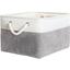 Ящик для зберігання з ручками МВМ My Home S текстильний, 200х300х130 мм, біло-сірий (TH-10 S GRAY/WHITE) - мініатюра 1