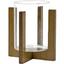 Подсвечник стеклянный Стеклоприбор на деревянной подставке, 11,8 см, коричневый (300561) - миниатюра 1