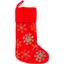 Чулок новогодний для подарков Lefard с вышивкой 25x50 см красный (877-048) - миниатюра 1