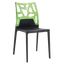 Стілець Papatya Ego-Rock, чорне сидіння, верх прозоро-зелений (388597) - мініатюра 1