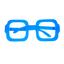 Очки карнавальные Offtop Прямоугольник, голубой (870175) - миниатюра 1