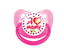 Пустушка силіконова Курносики Я люблю маму, ортодонтична, 0-6 міс., рожевий (7016/0+ рож) - мініатюра 1