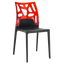 Стул Papatya Ego-Rock, черное сиденье, верх прозрачно-красный (388573) - миниатюра 1