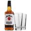 Виски Jim Beam White Kentucky Staright Bourbon Whiskey, 40%, 0,7 л + 2 стакана Хайболл - миниатюра 1
