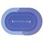 Коврик суперпоглащающий в ванную Stenson 60x40 см овальный фиолетово-голубой (26251) - миниатюра 1