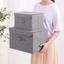 Ящик для хранения с крышкой МВМ My Home M текстильный, 380x250x250 мм, серый (TH-07 M GRAY) - миниатюра 3